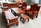 Bộ bàn ghế phòng khách Âu Á hộp cuốn thư gỗ hương vân Đồ gỗ Mạnh Mộc 2m4 - 002