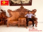 Bộ sofa gỗ gõ đỏ 10 món Sơn Đông VIP-BBG353A