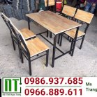 Bộ  bàn ghế mặt gỗ chân sắt sơn tĩnh điện  NTNT0201