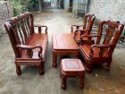 Bộ bàn ghế phòng khách Minh Quốc Triện gỗ hương vân Mạnh Mộc