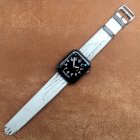 Dây đồng hồ Apple Watch da kỳ đà màu trắng