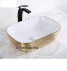 Chậu rửa lavabo để bàn nhũ vàng HP-98V (Hồng Phúc)