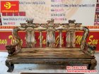 Bộ bàn ghế gỗ mun chạm lỳ lân cột 16, 10 món Sơn Đông BBG1401