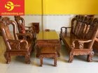 Bộ bàn ghế gỗ hương chạm Đào Sơn Đông - BBG260