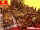 Bộ bàn ghế triện móc gỗ cẩm lai 8 món Sơn Đông BBG411