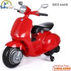 Xe máy điện Vespa trẻ em cao cấp 12V màu đỏ BBT-666B-D