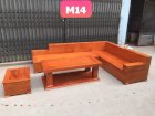 Bộ sofa góc mặt liền nguyên khối gỗ gõ - Ngọc Hoàng 14