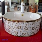 Lavabo đặt bàn nhũ vàng KTH-04