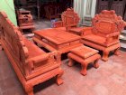 Bộ bàn ghế chim phượng gỗ hương đỏ Siêu Quần
