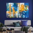 Tranh Canvas Blue And Yellow Abstract Alila