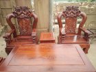 Bộ bàn ghế rồng bát tiên gỗ hương vân Ngọc Hoàng