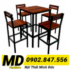 Bàn ghế bar gỗ sắt Minh Đức - MD029