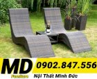 Ghế tắm nắng nhựa giả mây Minh Đức -MD015