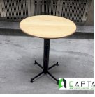 Bàn cafe chân sắt sơn mặt composite tròn 600