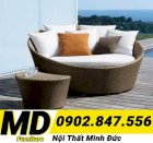 Ghế tắm nắng nhựa giả mây Minh Đức - MD001