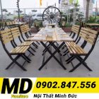 Bàn ghế gỗ quán ăn Minh Đức - MD056