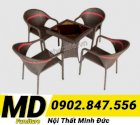 Bàn ghế cafe nhựa giả mây Minh Đức - MD025