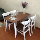 Bộ bàn ghế gỗ nhà hàng mango mặt gỗ nâu Trương Hoàng  750 x1150mm