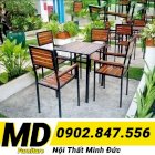 Bộ bàn ghế cafe gỗ sắt Minh Đức - MD070