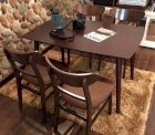 Bộ bàn ghế gỗ Mango Trương Hoàng 750x750mm nâu đen