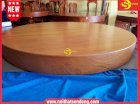 Mặt bàn ăn tròn nguyên tấm gõ đỏ 1,3m x14cm Sơn Đông