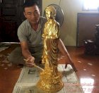 Thếp vàng tượng phật thích ca 60 cm - Đồ đồng truyền thống