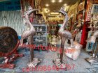 Cặp hạc đồng đỏ khảm tam khí vàng bạc cao 172cm thờ cúng Đồ Đồng Việt