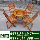 Bàn ghế gỗ cafe cóc mặt bát giác Nguyên Bảo - NB052019