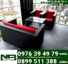 Bộ bàn ghế sofa cafe nhựa giả mây Nguyên Bảo - SFMNNB01 ( Bộ 1 ghế đôi + 2 ghế đơn + 1 bàn )