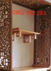 Bàn thờ treo tường gỗ sồi Nga mẫu cong chân triện 68x48 - Mạnh Hùng