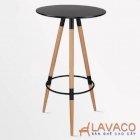 Bàn bar cafe mặt tròn 3 chân gỗ  Lavaco – Mã T125