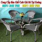 Bàn ghế cafe nhựa giả mây sân vườn Minh Khôi MK65