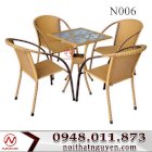 Bộ bàn ghế cafe nhật lớn 4 ghế 1 bàn Nguyễn N006