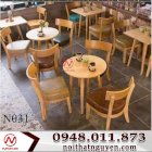 Bộ bàn ghế nhà hàng gỗ Capin cổ điển 4 ghế 1 bàn Nguyễn N031