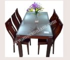 Bộ bàn ăn gỗ 6 ghế gỗ cao su Mộc Sơn Lâm 3