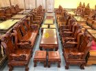 Bộ bàn ghế gỗ hương Việt chạm đào tay 12 Gỗ mỹ nghệ Sơn Đông