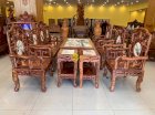 Bộ bàn ghế móc đá triện trúc gỗ cẩm lai xịn 8 món Gỗ mỹ nghệ Sơn Đông