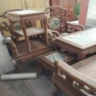 Bộ bàn ghế guột móc mỏ khảm đá gỗ gụ Huy Tuyển BGMM01
