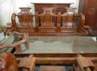 Bộ bàn ghế tần lùn cột 10 gỗ hương vân Huy Tuyển BGTL04