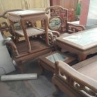 Bộ bàn ghế guột móc mỏ khảm đá gỗ gụ Dũng Trang BGMM01