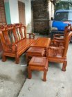 Bộ bàn ghế minh hồng tay 12 gỗ hương vân Dũng Trang BGHV01