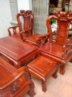 Bộ bàn ghế gỗ hương vân tay 10 phun PU Dũng Trang BGGH05