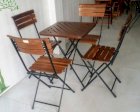 Bộ bàn ghế cafe gỗ xếp fansipan Anh Khoa AK33