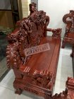 Bộ bàn ghế phòng khách Quốc nghê phong thủy gỗ hương đỏ thủy Phạm Gia