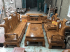 Bộ bàn ghế phòng khách Bộ Tần Thủy Hoàng Tay 12 – Gỗ Gõ Đỏ mẫu 2019 Phạm Gia