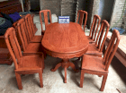 Bộ bàn ghế phòng ăn gỗ hương đá bộ 8 ghế Phạm Gia