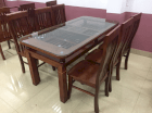 Bộ bàn ghế phòng ăn 8 ghế ăn hình tròn gỗ Xoan đào Phạm Gia