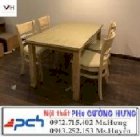 Bộ bàn ghế cafe gỗ 4 ghế 1 bàn Phú Cường Hưng PCH027