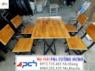 Bàn ghế gỗ nhà hàng quán ăn 4 ghế 1 bàn Phú Cường Hưng PCH073