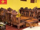 Bộ bàn ghế chạm kỳ lân gỗ tay 20 Sơn Đông